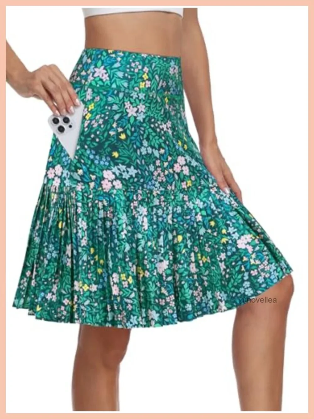 Lightweight Pleated Golf Skort with Built-in Shorts & Pockets for Athletic